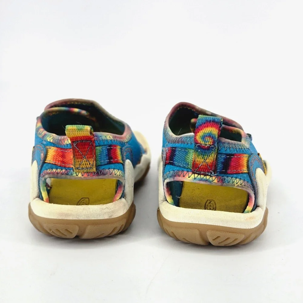 KEEN Kids Knotch River OT Blue Yellow Tie Dye Water Sandals Size 8 Toddler GUC